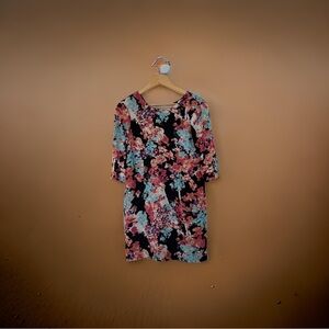 Floral Dress with Pink and Blue Accents
